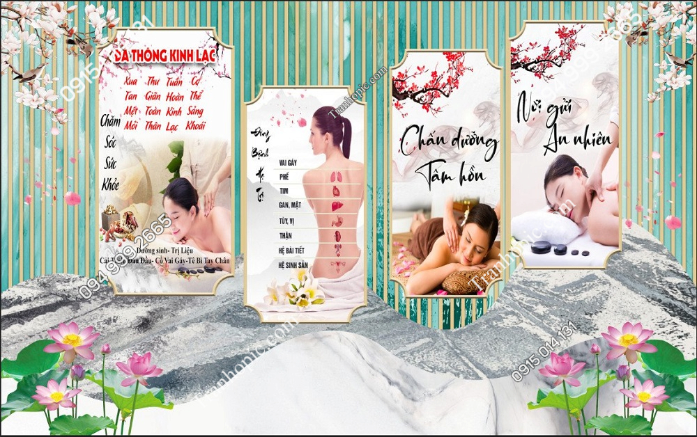 Tranh dán tường cho cửa hàng spa dưỡng sinh đông y mới 2732024 (27)