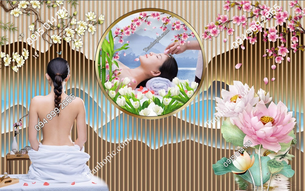 Tranh lam sóng dưỡng sinh spa dán tường 2732024 (12)