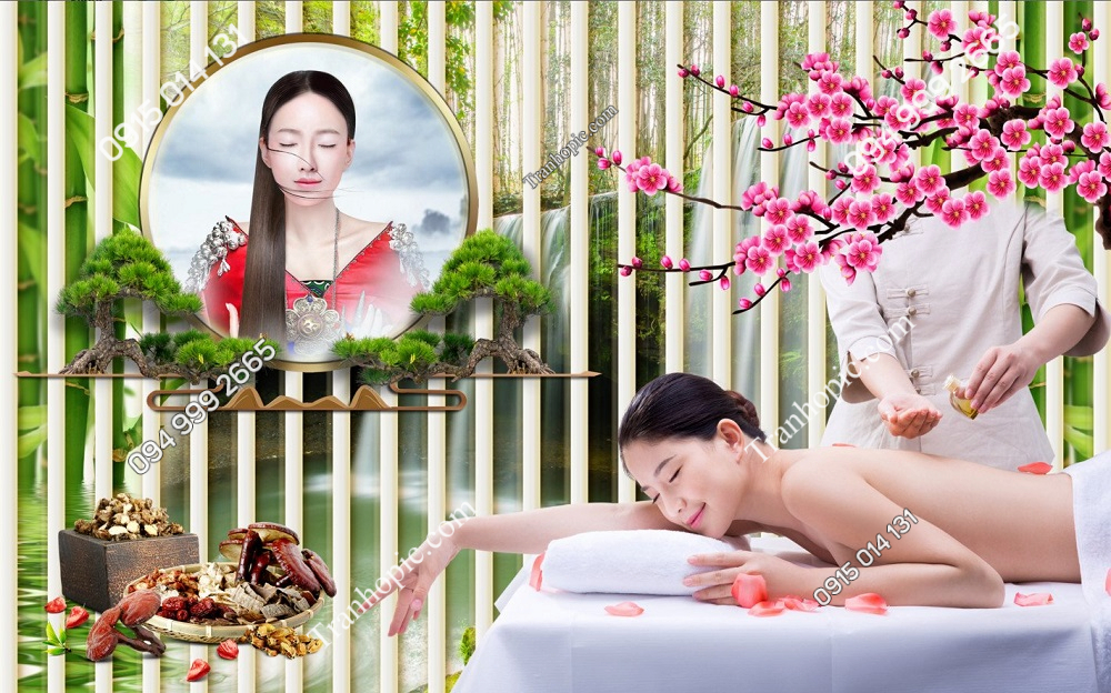Tranh lam sóng gội đầu dưỡng sinh spa dán tường 2732024 (10)