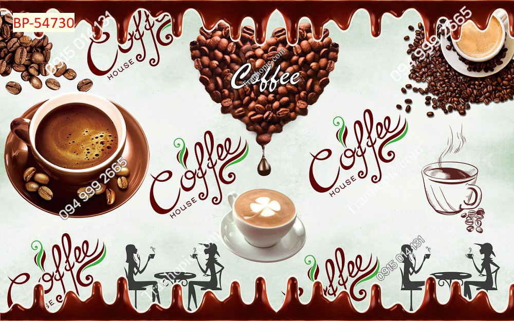 Tranh dán tường ly coffee 54730
