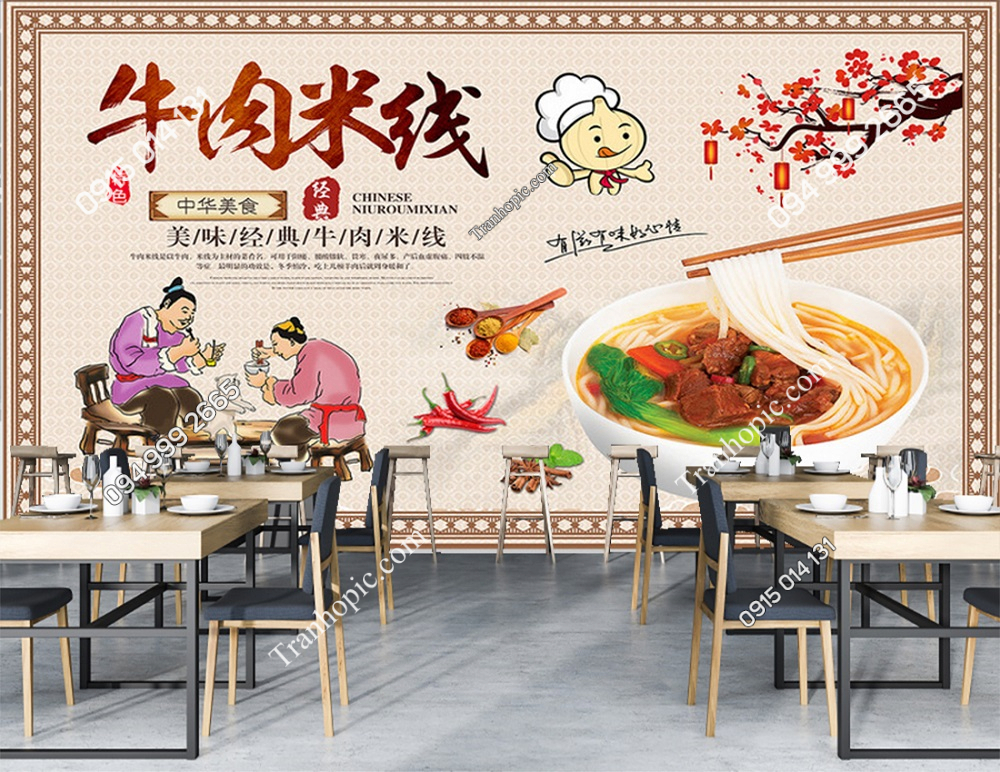 Tranh dán tường quán phở bò PK_2137230