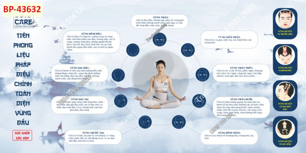 Tranh dán tường đông y dưỡng sinh spa 43632